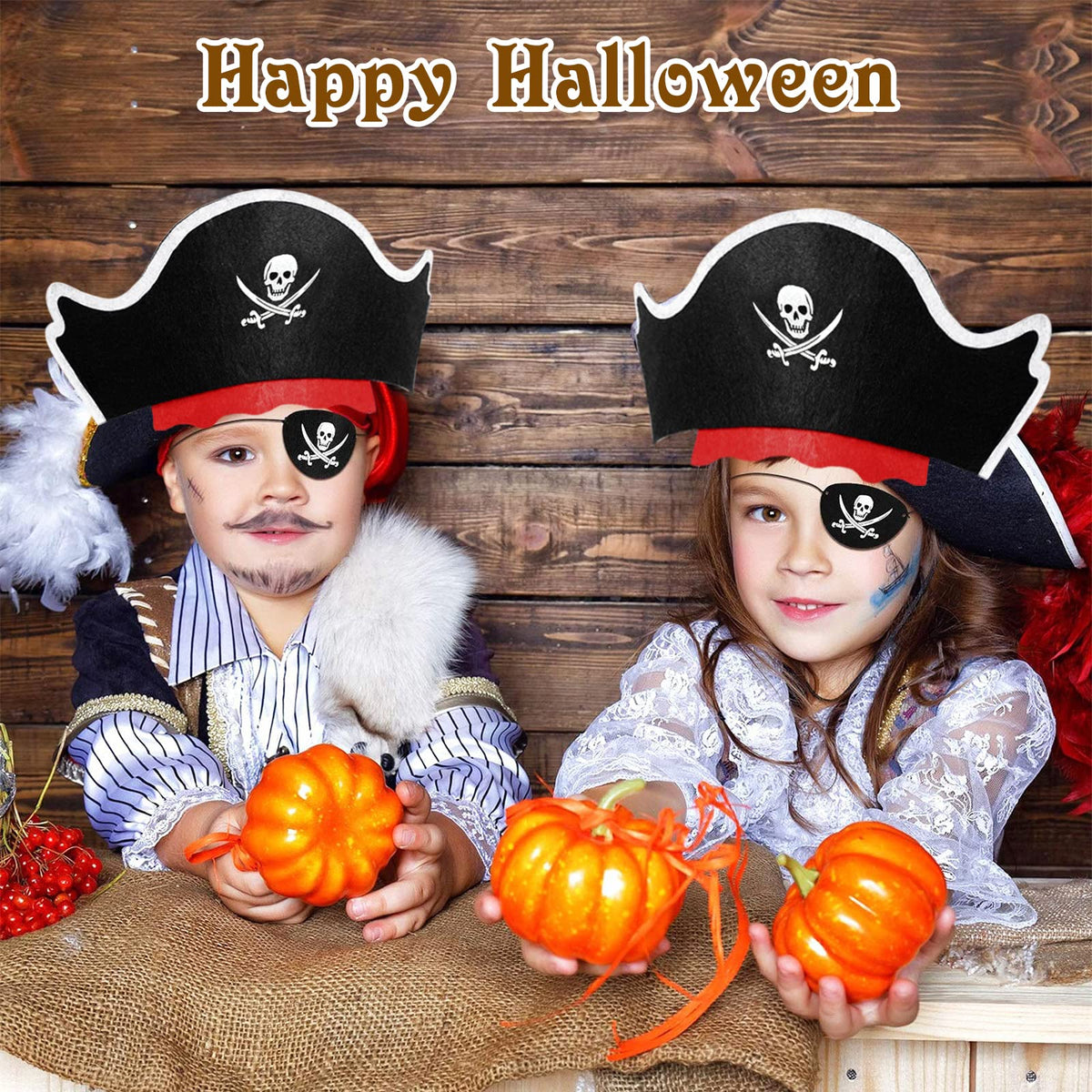 Legigo quality pirate accessories, durable hats and patches hold up during windy outdoor events