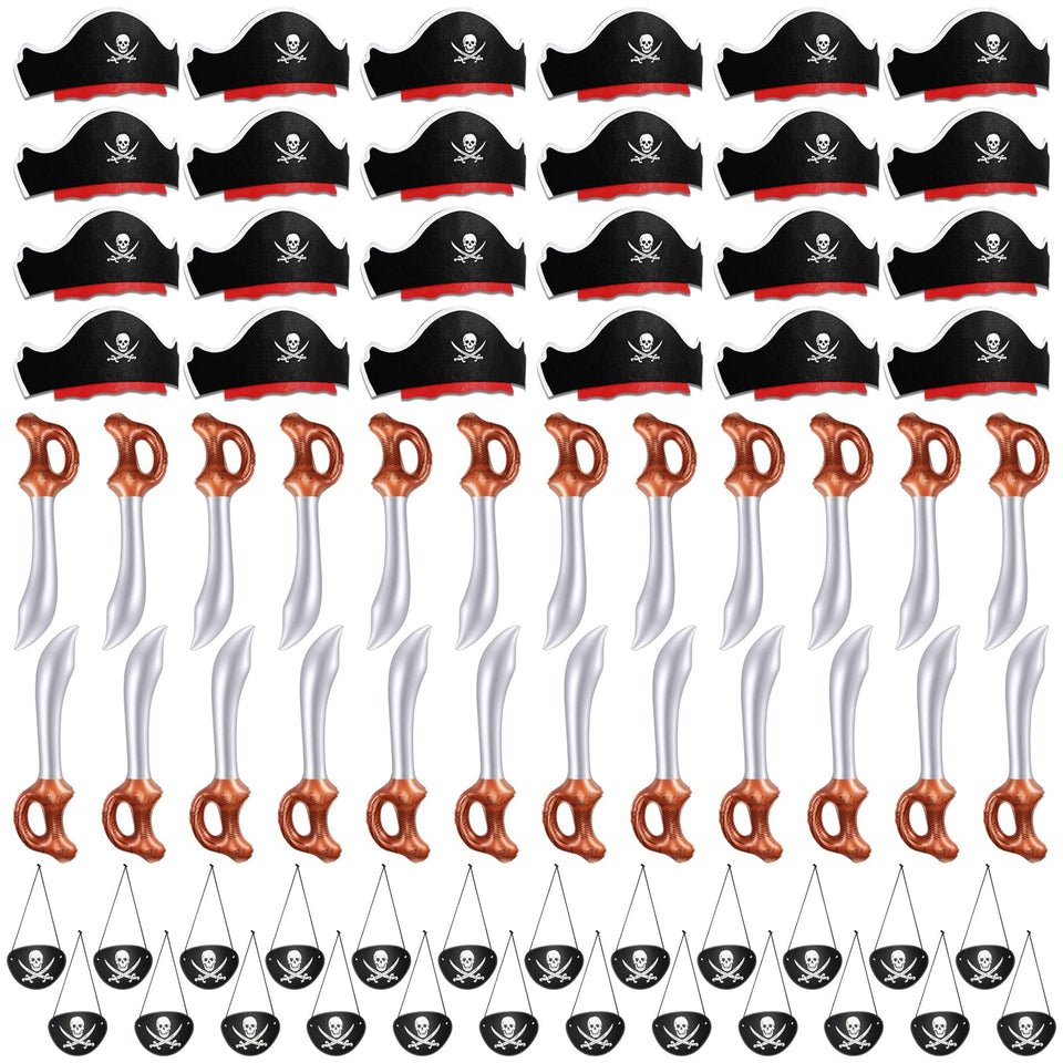 Legigo pirate hats 24-pack for kids and adults, comfortable elastic band for long wear