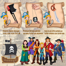 Legigo inflatable pirate swords 24-pack, lightweight PVC prop for dynamic costume moments