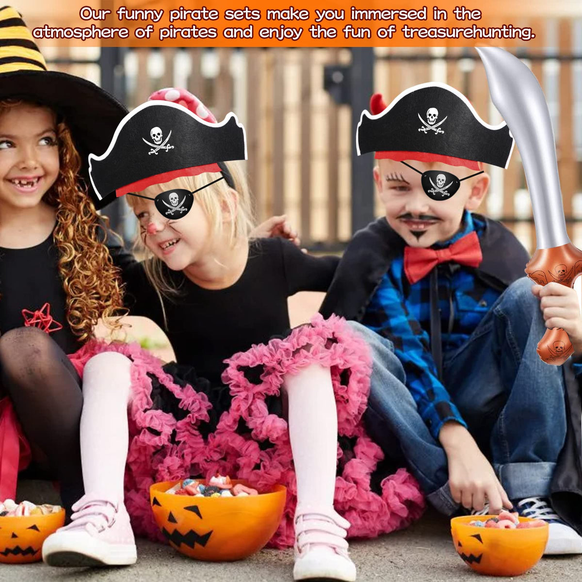 Legigo pirate party set ready-to-wear costumes for creative play.