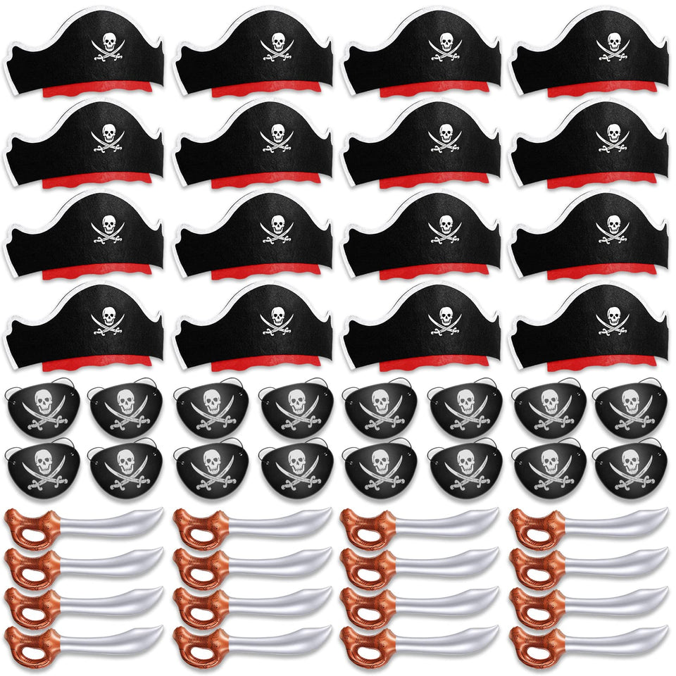 Legigo pirate party hats with elastic bands fit both kids and adults.