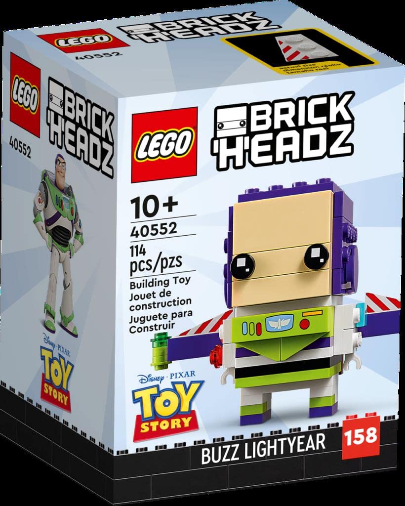 LEGO 40552 Buzz Lightyear BrickHeadz figure with extended wings for display