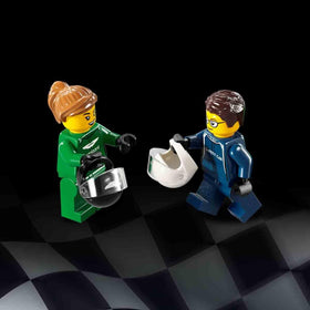 LEGO 76925 AMR23 race car with sponsor decals for fast-paced play and display.