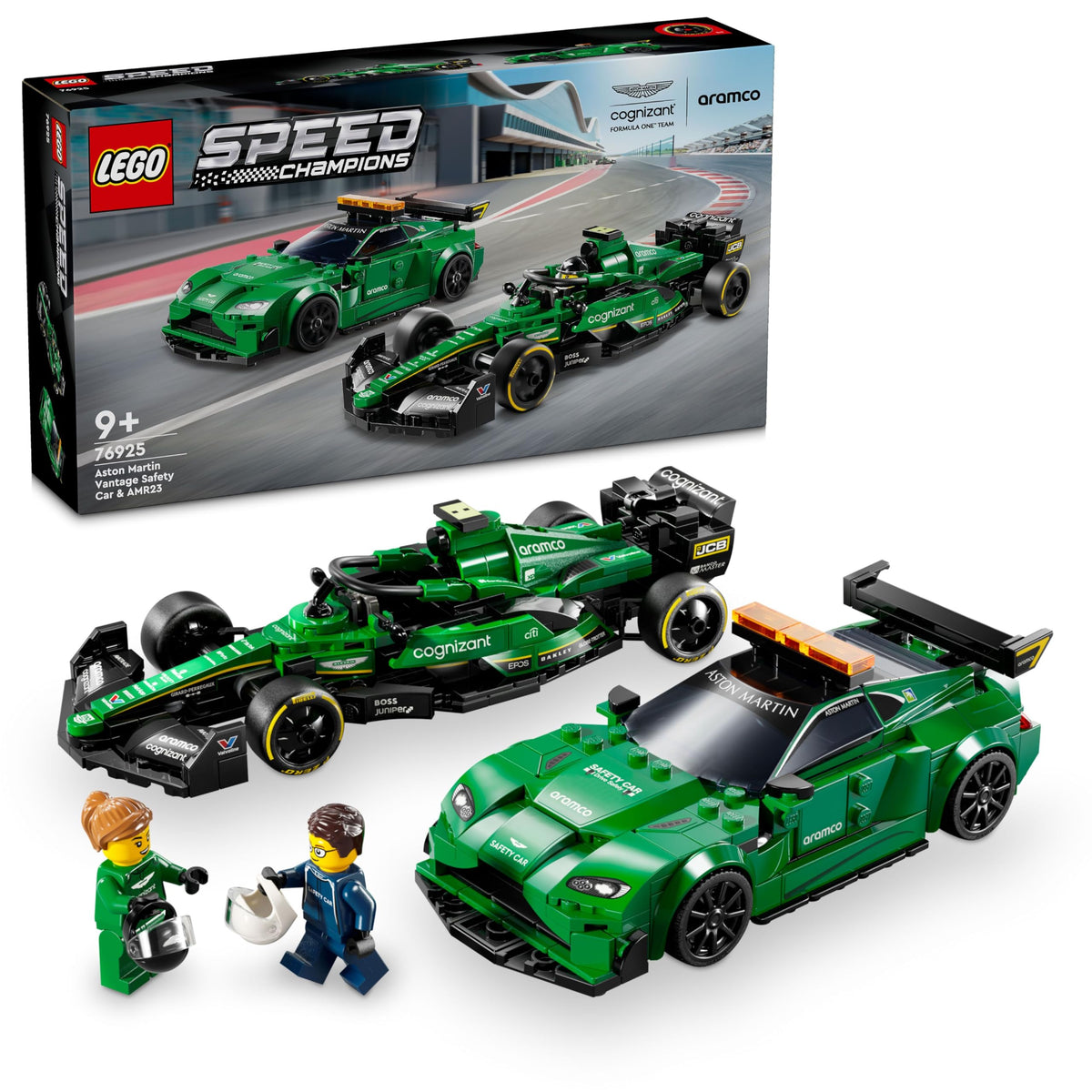 LEGO 76925 Aston Martin Safety Car with authentic decals for display and collection.