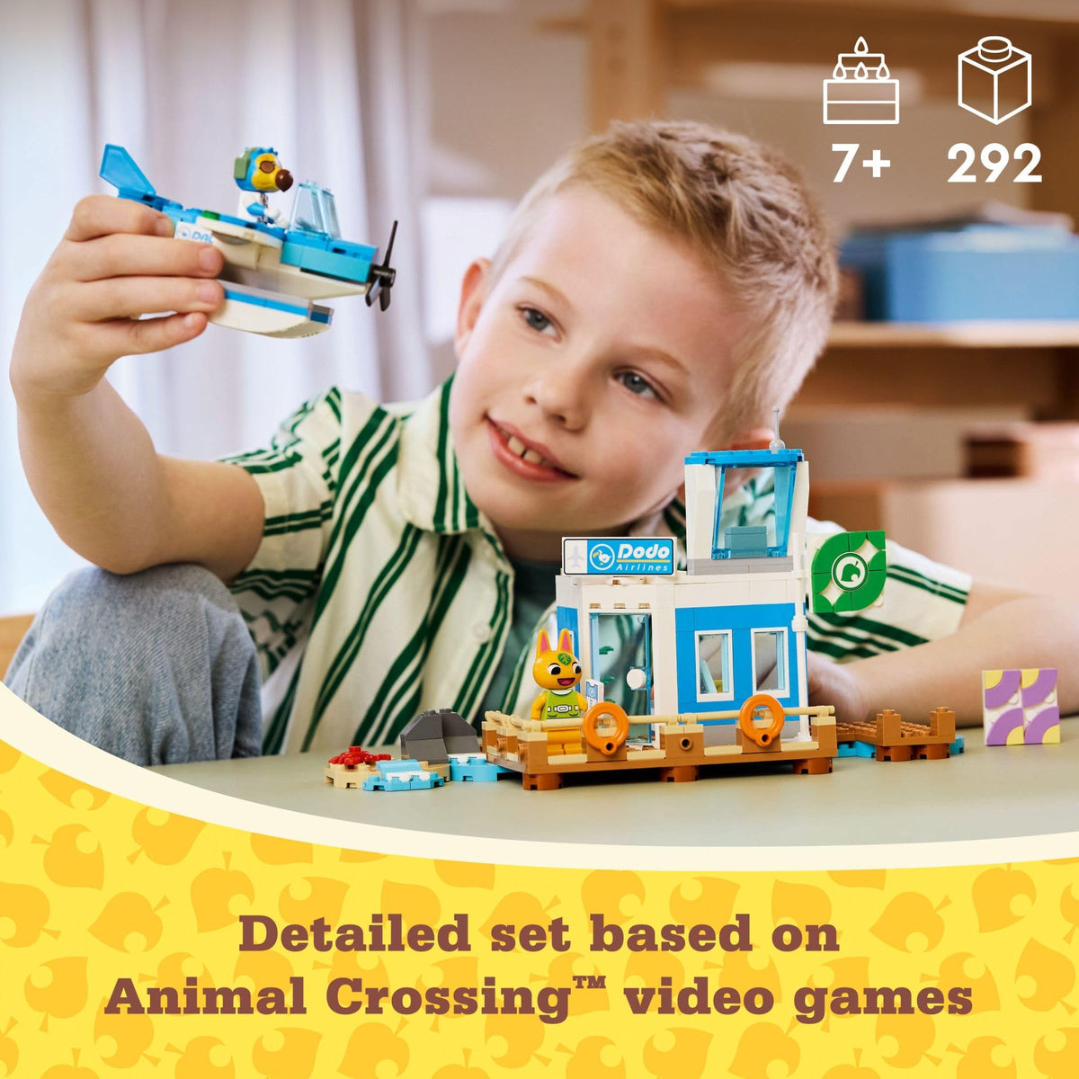 LEGO Animal Crossing airport control tower detail for storytelling