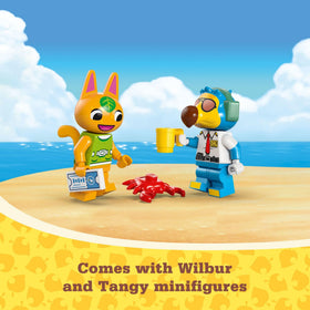 Airport gate and ticket tile from LEGO Animal Crossing set for game-like entry