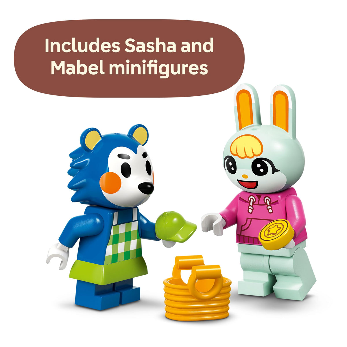 Mini sewing machine and scissors for pretend alterations in LEGO set.