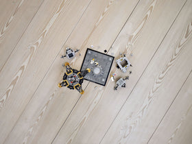 LEGO Apollo 11 lunar surface detail with crater and footprints for realism