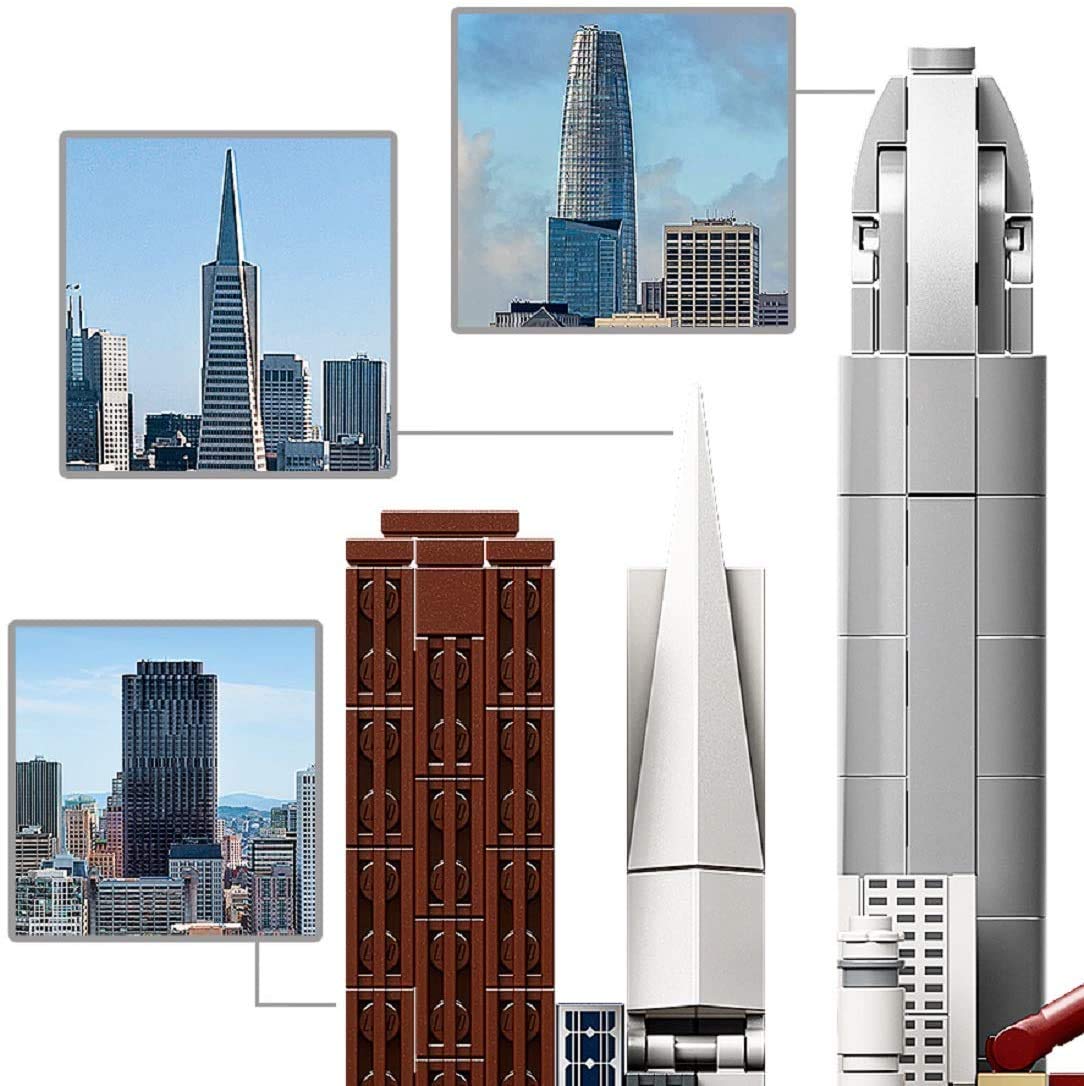LEGO Architecture 21043 Coit Tower detail for a tall historic marker