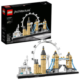 LEGO Architecture London Skyline 21034 front view with iconic landmarks for display and inspiration