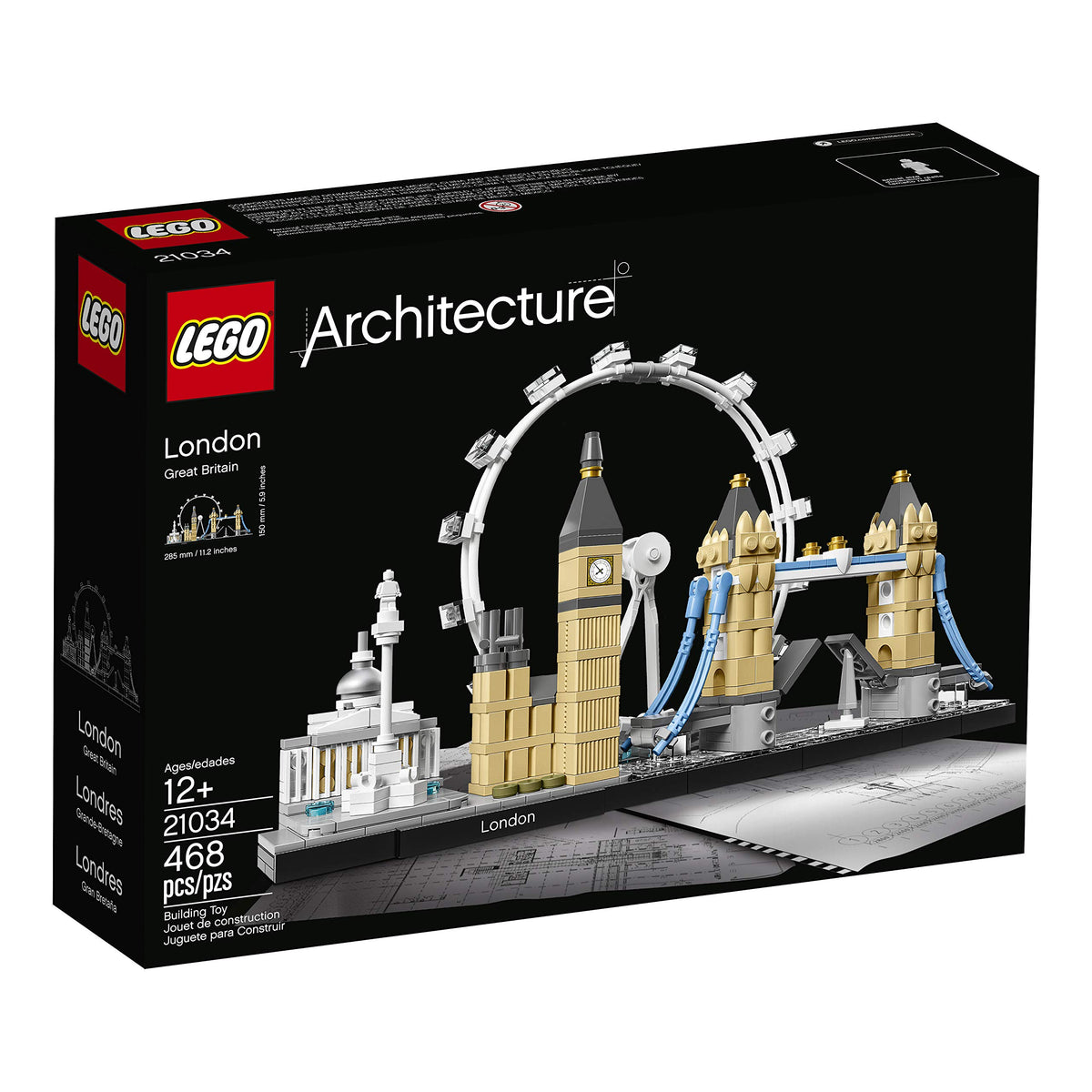 LEGO Architecture London Skyline 21034 Thames baseplate view ideal for table decor
