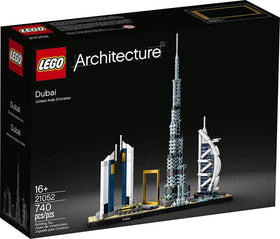 LEGO Architecture Dubai 21052 Burj Khalifa model enhances desk display for architecture fans.