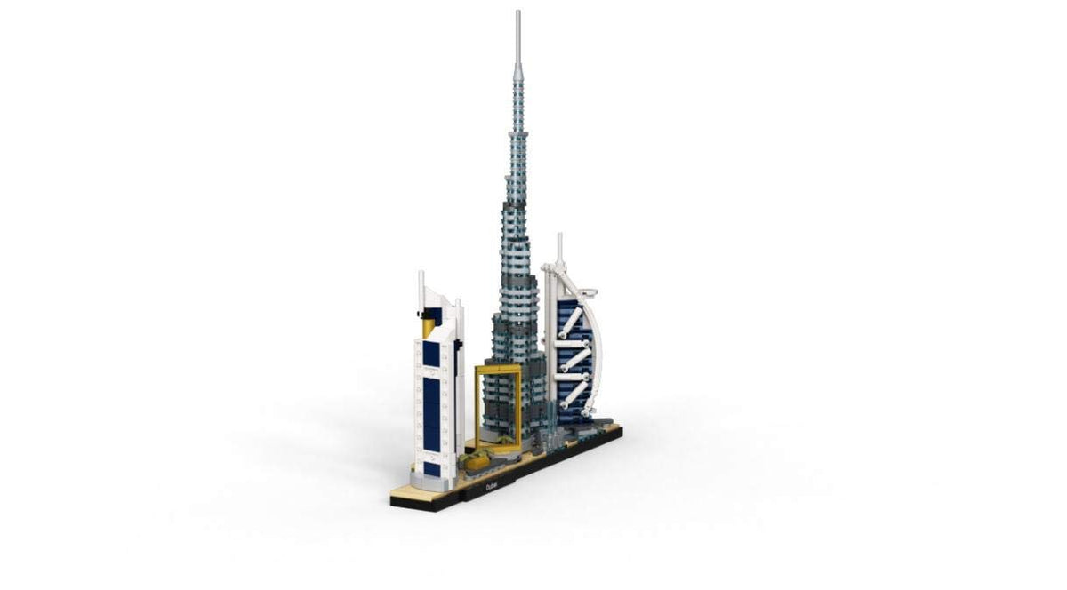 LEGO Architecture Dubai 21052 Dubai Fountain model adds color and detail.