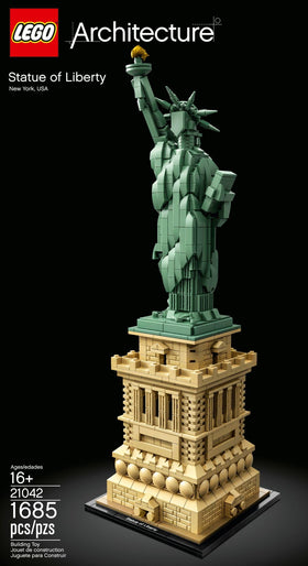 LEGO Architecture Statue of Liberty tablet and shield accent for educational decor