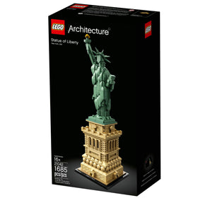 LEGO Architecture Statue of Liberty torch and crown highlight a dramatic centerpiece