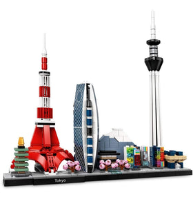 LEGO Architecture Tokyo Tower model serves as a compact display centerpiece for desks.