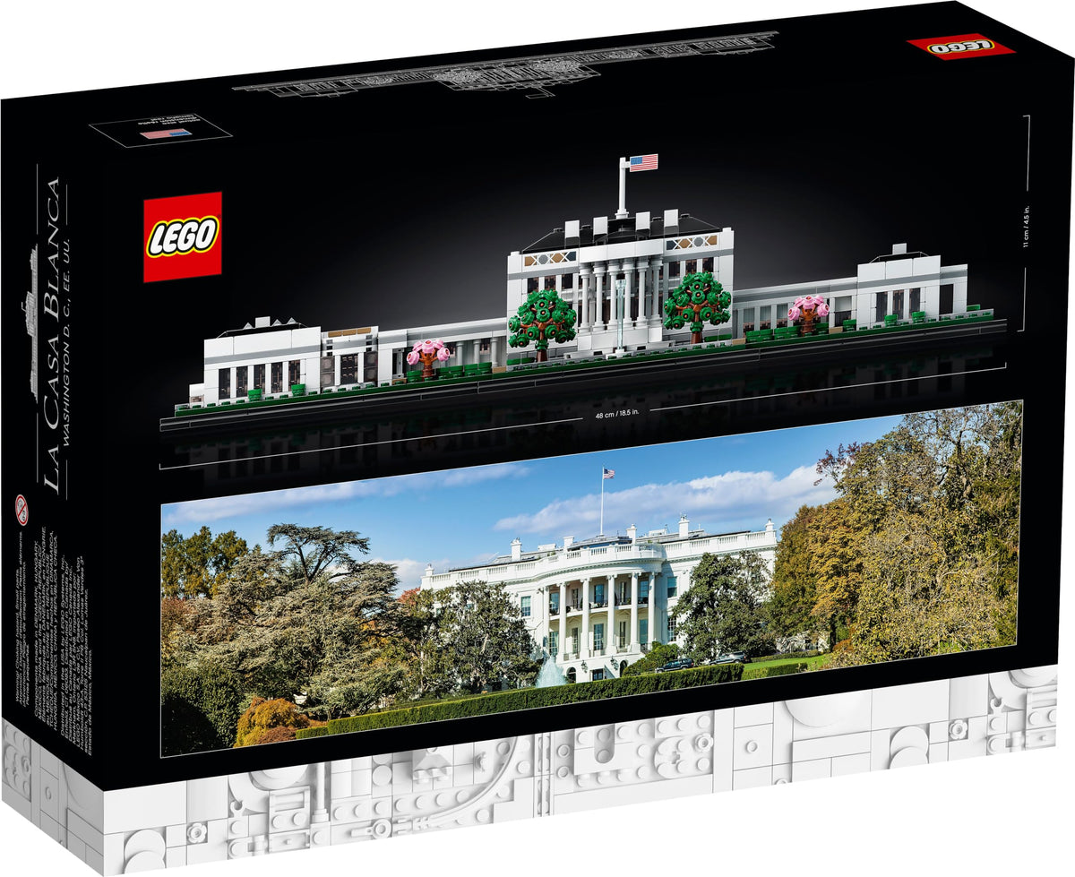 LEGO White House 21054 assembled model with three sections for easy viewing