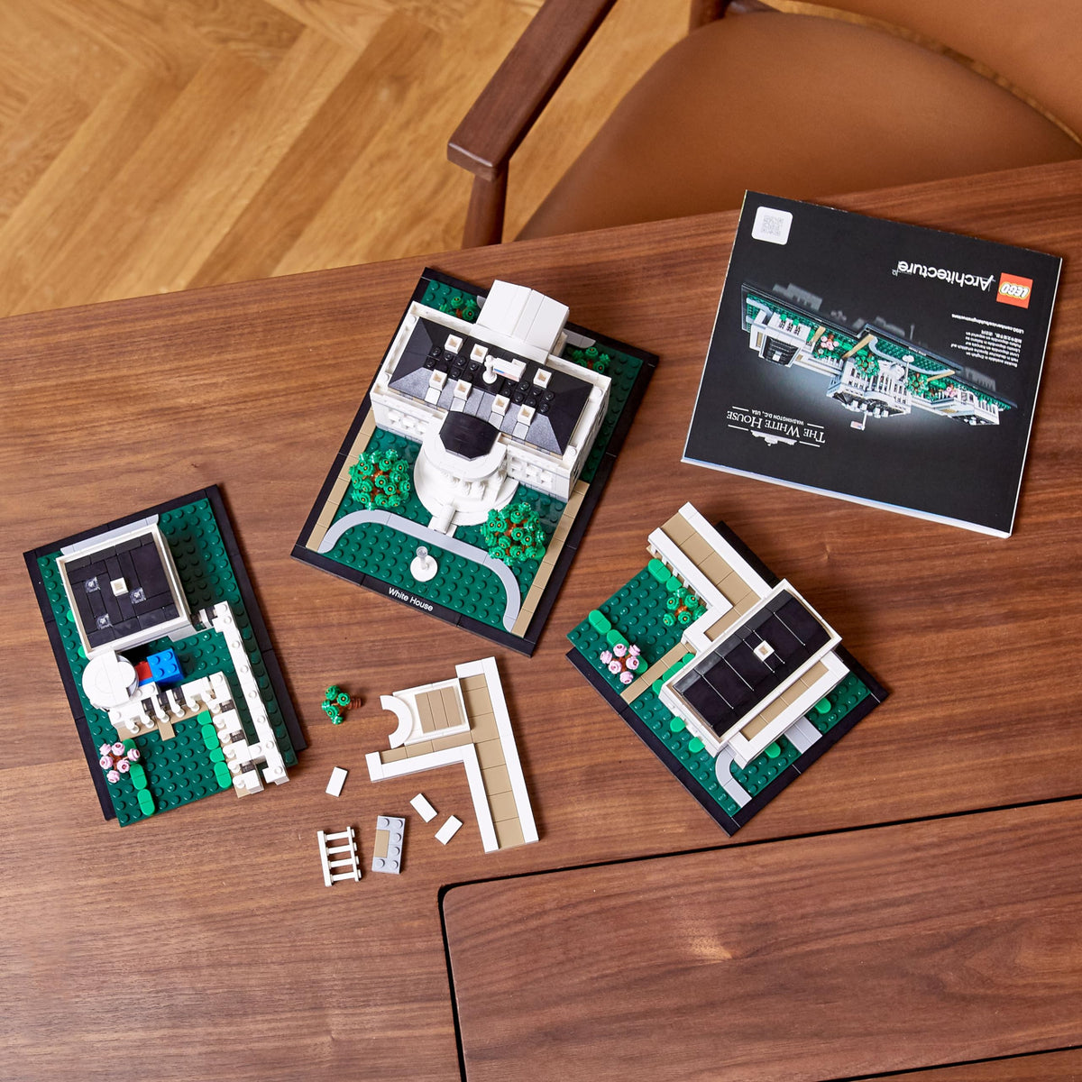 LEGO Architecture White House 21054 interior details highlight neoclassical design for study shelf