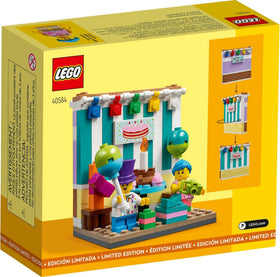 LEGO 40584 Birthday Diorama party scene highlights gifts and signage for gifting ideas.