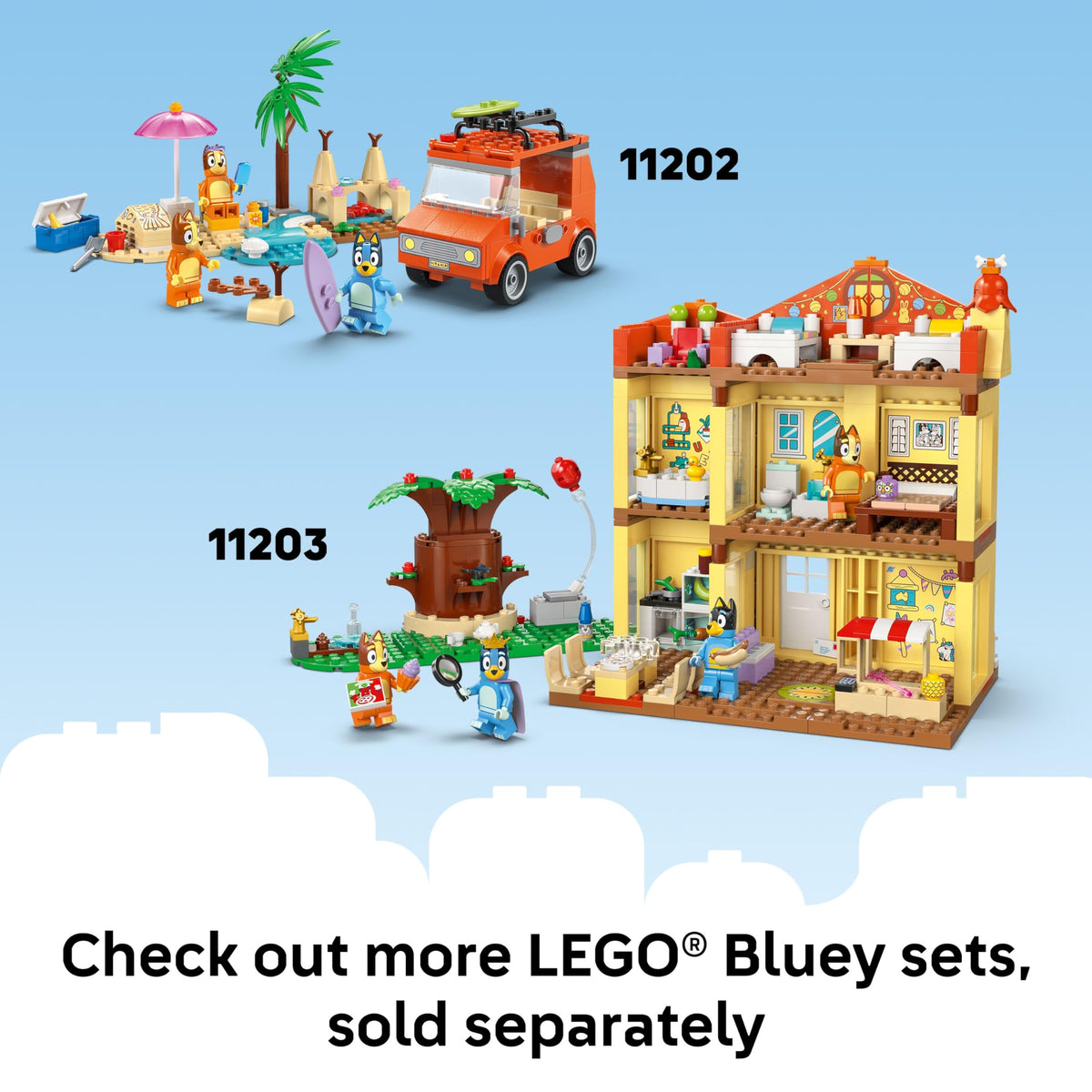 LEGO Bluey 104-piece box showcases a complete, ready-to-build playground