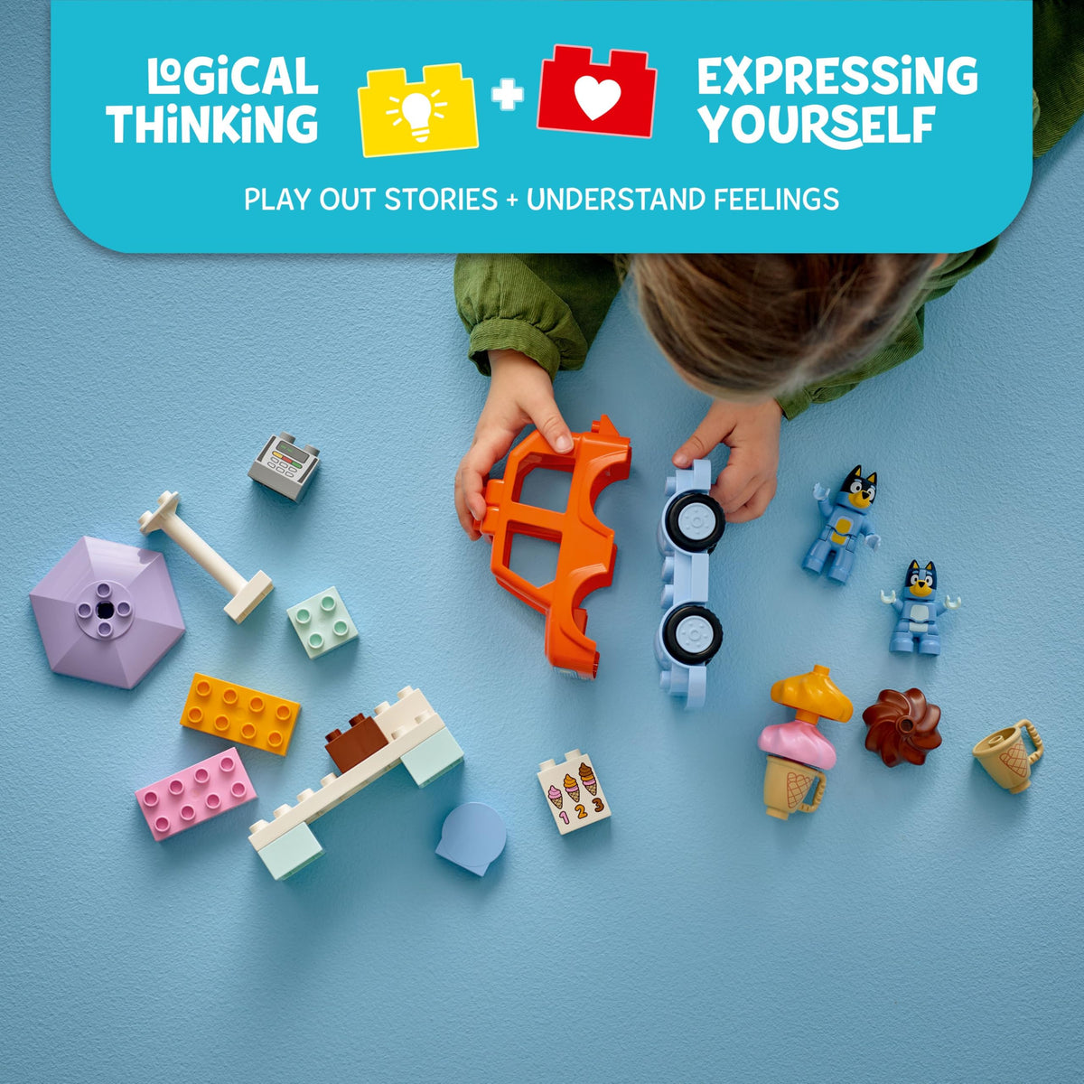 LEGO Bluey figure enhances role-play with familiar family moments.