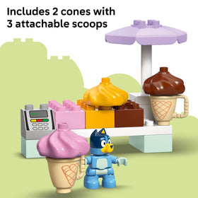 LEGO Bluey ice-cream scoops inviting color sorting play.