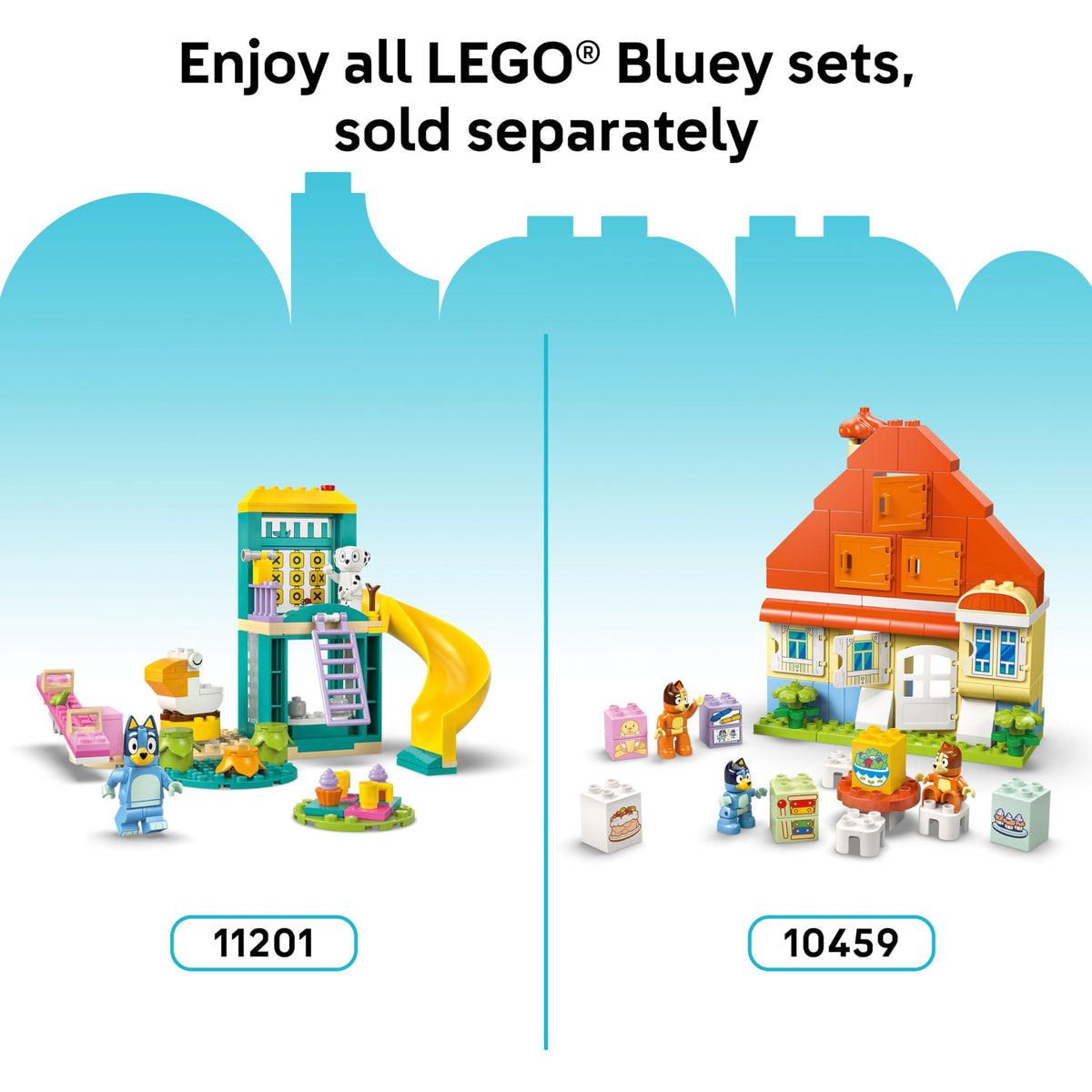 LEGO Bluey menu card guiding choices during ice-cream adventures.
