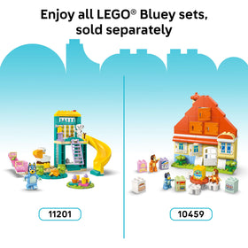 LEGO Bluey menu card guiding choices during ice-cream adventures.