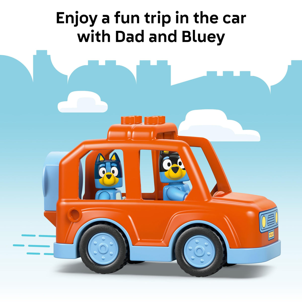LEGO Bluey toy car for mobile pretend trips.