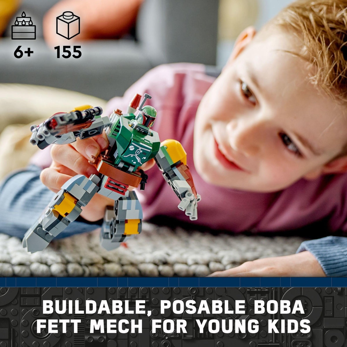 LEGO Boba Fett Mech cockpit open for minifigure access and storytelling