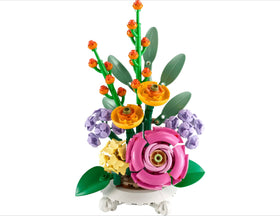 LEGO Botanicals Mixed Flowerpot assembly shows the buildable floral decor piece for home or desk