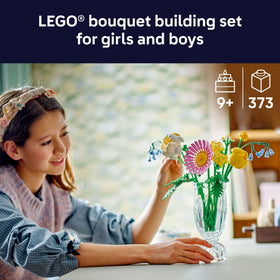 LEGO Botanicals Petite Sunny Bouquet brick flower close-up with pastel petals.