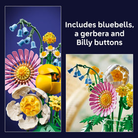 LEGO Botanicals Petite Sunny Bouquet varied flower mix for creative displays.