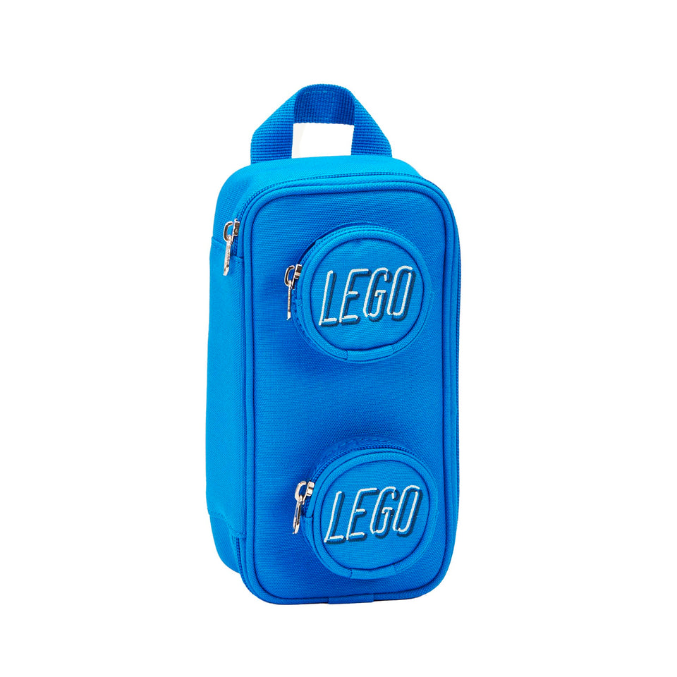 LEGO Brick Pouch blue front view shows compact organization for school essentials.