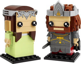 LEGO BrickHeadz Aragorn & Arwen assembled display pose for shelf decor.