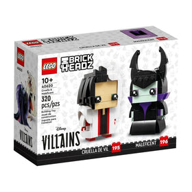 LEGO BrickHeadz Cruella De Vil and Maleficent front view for display