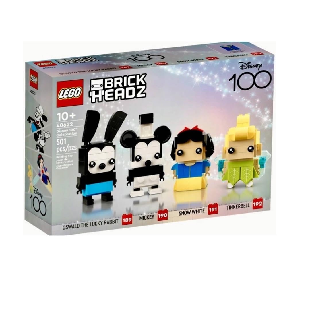 LEGO BrickHeadz Disney 100 Snow White and Tinker Bell set for display and gifting