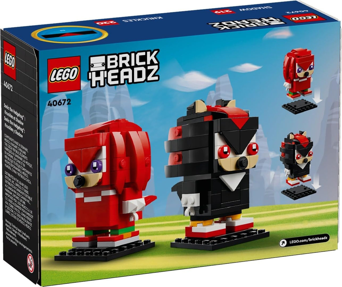 LEGO BrickHeadz display baseplate showcasing the Sonic duo
