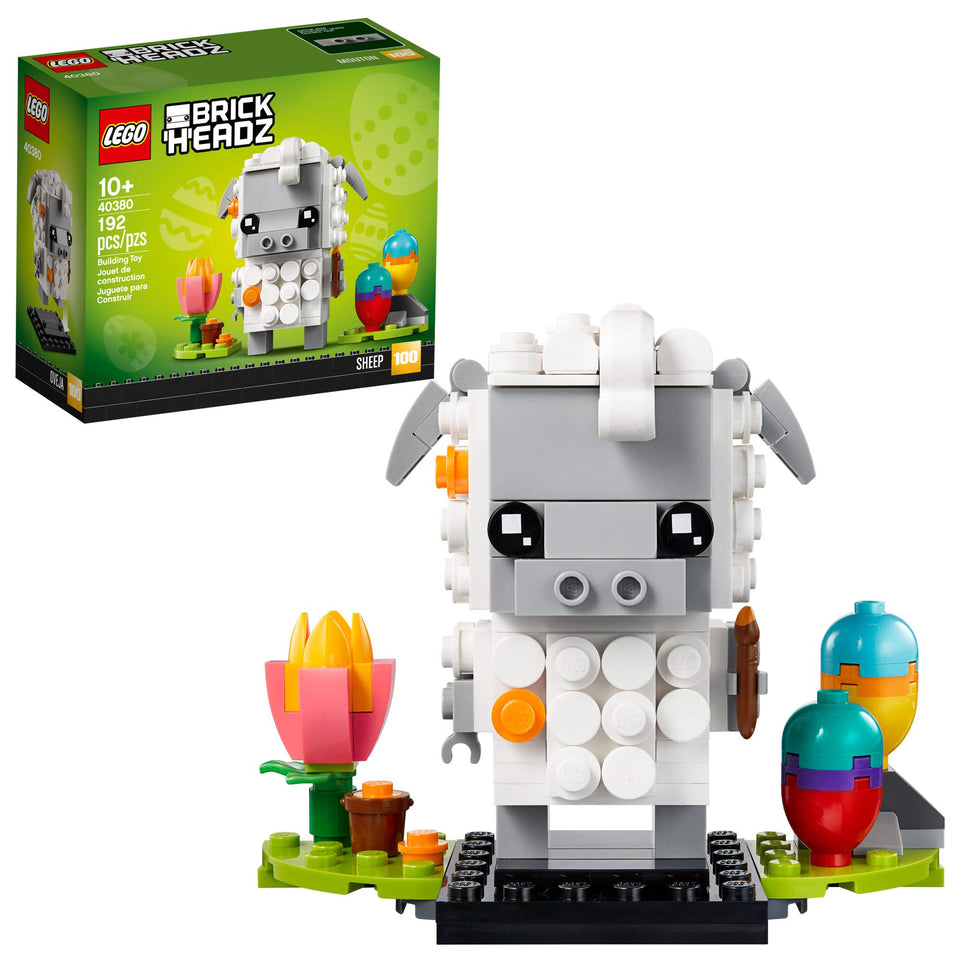 LEGO BrickHeadz Easter Sheep with paint pot for a colorful Easter display and gifting ideas.