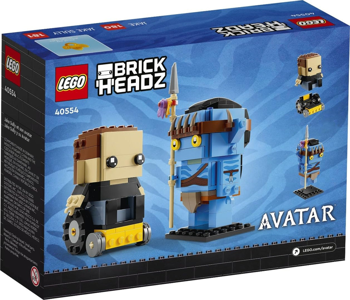 Lego BrickHeadz Jake Sully Avatar side view, perfect for shelf display.