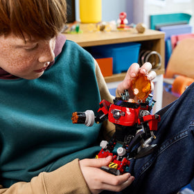 LEGO Sonic set features catapult scene with rings and emeralds.