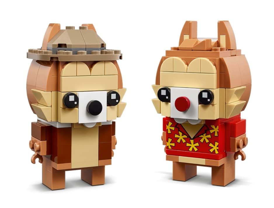 LEGO Chip and Dale BrickHeadz back view reveals costume accents.