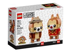 LEGO Chip and Dale BrickHeadz figure side profile highlighting color blocks.