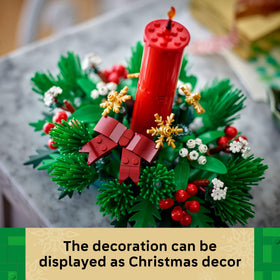 LEGO Christmas Table Decoration dimensions show a compact 7-inch high display
