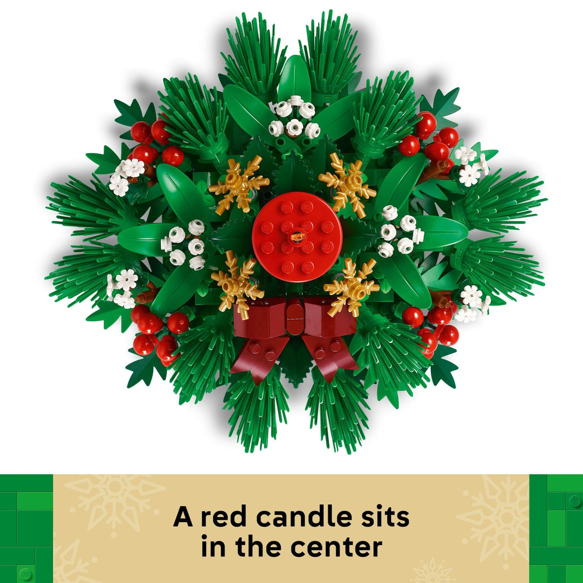LEGO Christmas Table Decoration green foliage creates lush holiday ambiance