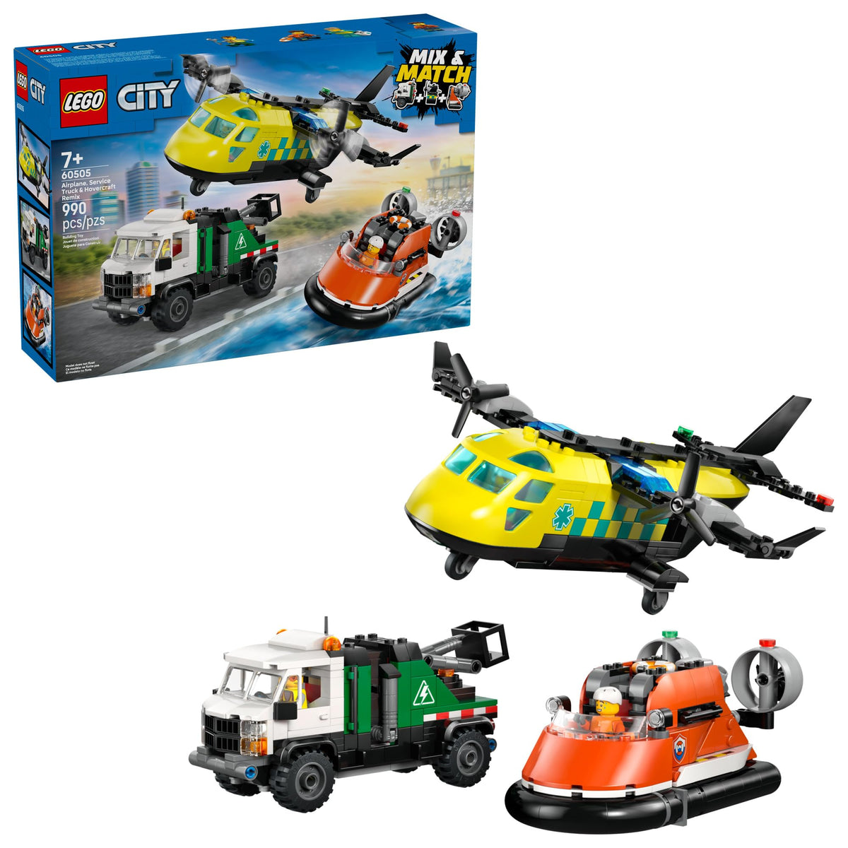 LEGO City 60505 airplane remix in flight mode for quick rescue missions