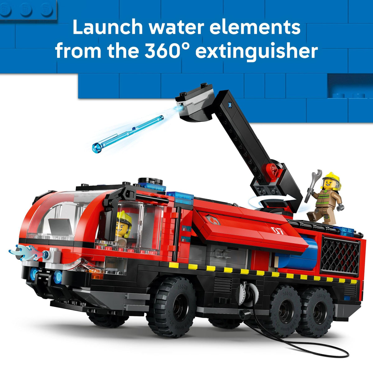 LEGO City Airport Fire Truck 60499 removable engine for repairs.