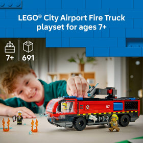 LEGO City Airport Fire Truck 60499 side bays open for gear access.