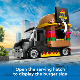 LEGO City Burger Truck condiments add realistic flavor to pretend meals.