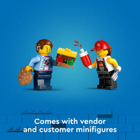 LEGO City Burger Truck minifigures including cochlear implant feature.